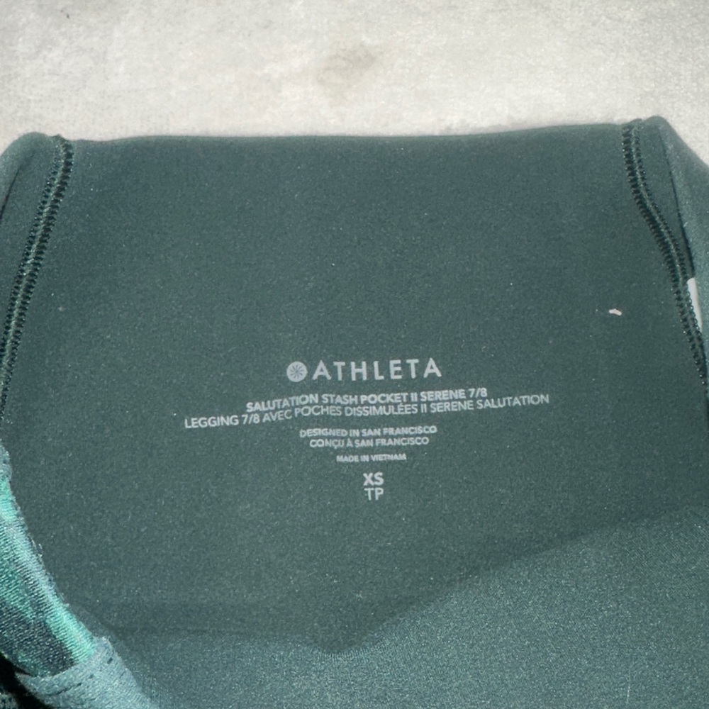 Athleta Hunter Green Leggings w/ Camouflage Detail - Picture 3 of 6